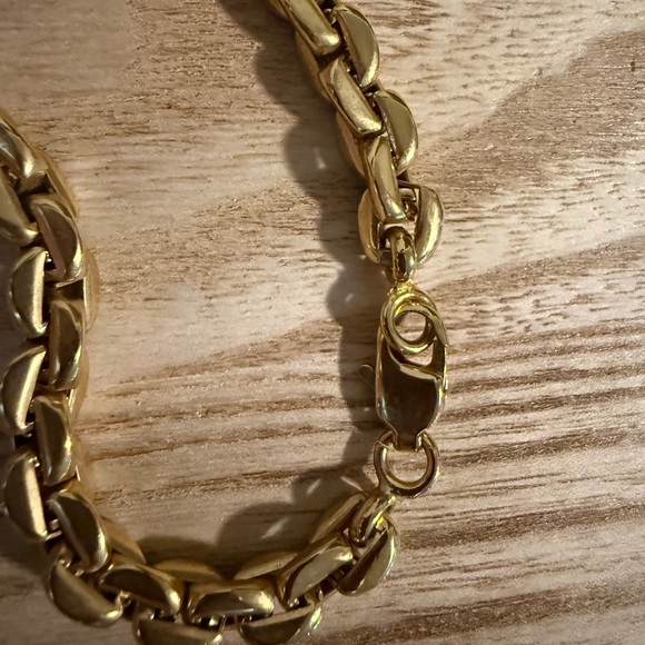 Heavy Two-tone gold and silver pendant and Necklace - Picture 3 of 7